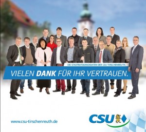 Die CSU Tirschenreuth bedankt sich für Ihr Vertrauen!